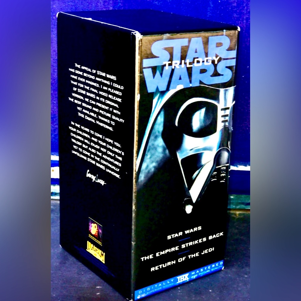 Vintage 1995 Remastered VHS Cassette Tape 3 Movies Box Set Trilogy STAR WARS